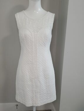 Lilly Pulitzer White Sleeveless Textured Mini Dress